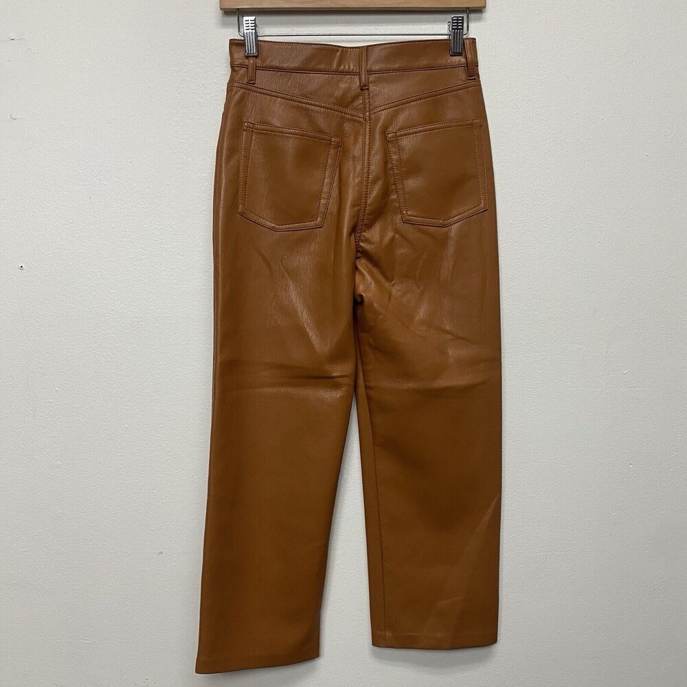 Aritzia Wilfred Women 2 Melina High Waisted Vegan Leather Pant Academia Spring - Picture 6 of 15